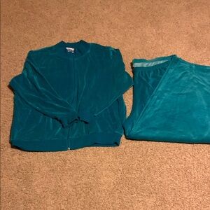 Teal Velour Tracksuit Set size 2XL